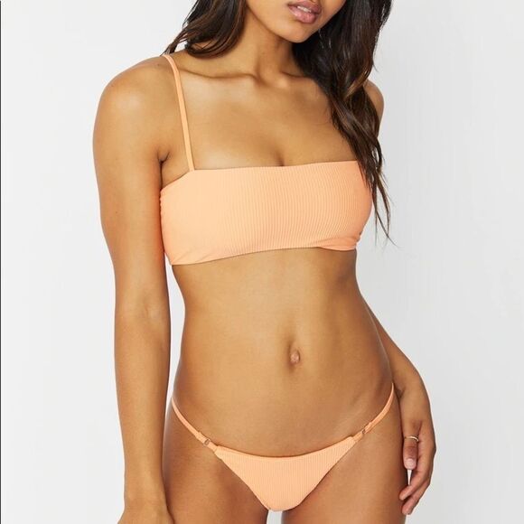 Frankie’s Bikinis Scarlett Ribbed Top in Sunrise - Picture 1 of 11